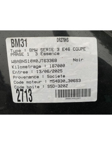 Compteur BMW SERIE 3 E46 COUPE PHASE 1 Essence