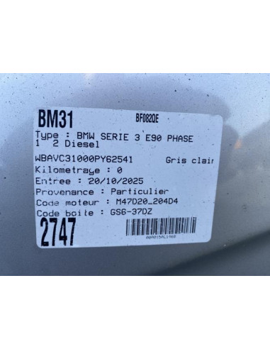Cardan arriere droit (transmission) BMW SERIE 3 E90 PHASE 1 Diesel