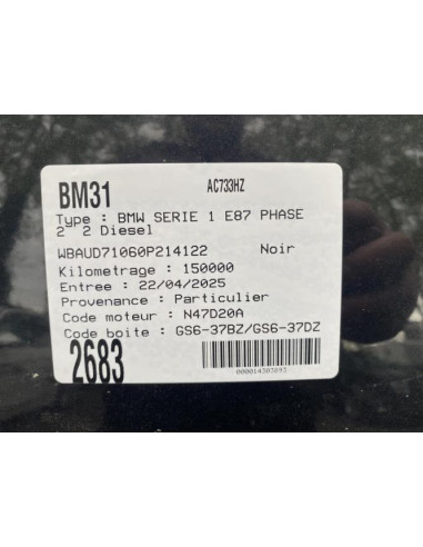 Fusee arriere gauche BMW SERIE 1 E87 PHASE 2 Diesel