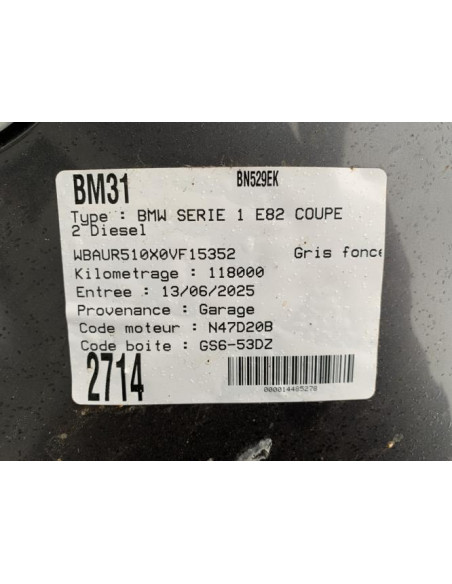 Eclairage de plafonnier BMW SERIE 1 E82 COUPE Diesel