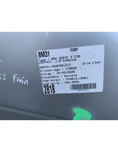 Arbre de transmission (propulsion) BMW SERIE 3 E36 COMPACT Essence
