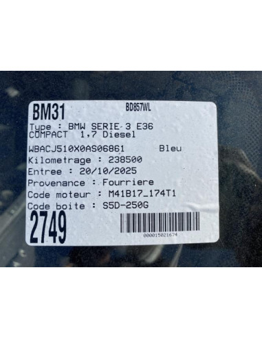 Commodo d'essuie glaces BMW SERIE 3 E36 COMPACT Diesel