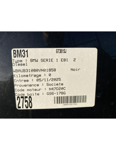 Pont (propulsion) BMW SERIE 1 E81 Diesel
