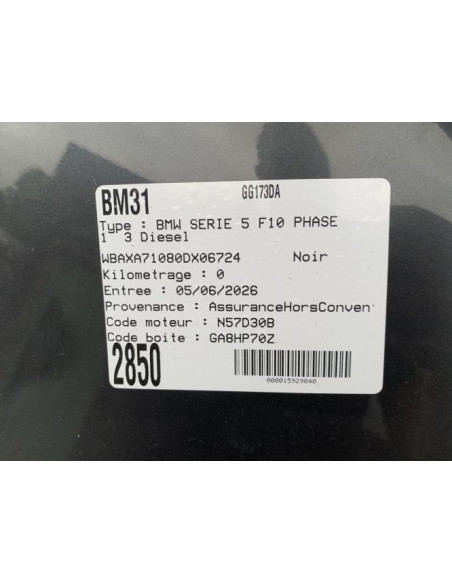 Tableau de bord BMW SERIE 5 F10 PHASE 1 Diesel