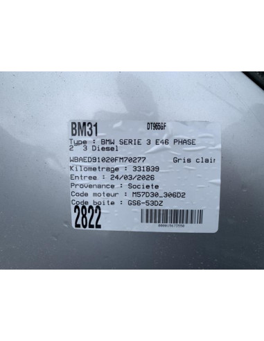 Durite BMW SERIE 3 E46 PHASE 2 Diesel