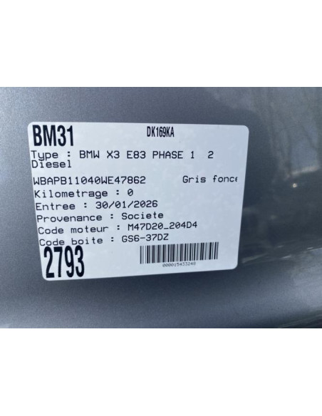 Capot BMW X3 E83 PHASE 1 Diesel