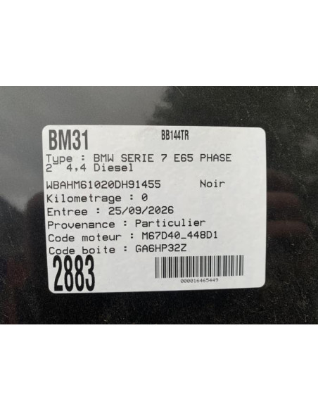 Commodo d'essuie glaces BMW SERIE 7 E65 PHASE 2 Diesel