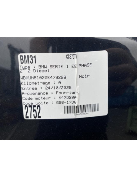Poignee porte arriere droit BMW SERIE 1 E87 PHASE 2 Diesel