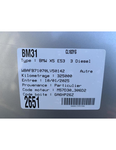 Plage arriere BMW X5 E53 Diesel