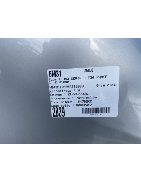 Porte gobelet BMW SERIE 3 F30 PHASE 1 Diesel