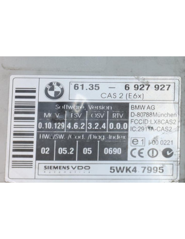 Calculateur BMW SERIE 5 E60 PHASE 1 Essence