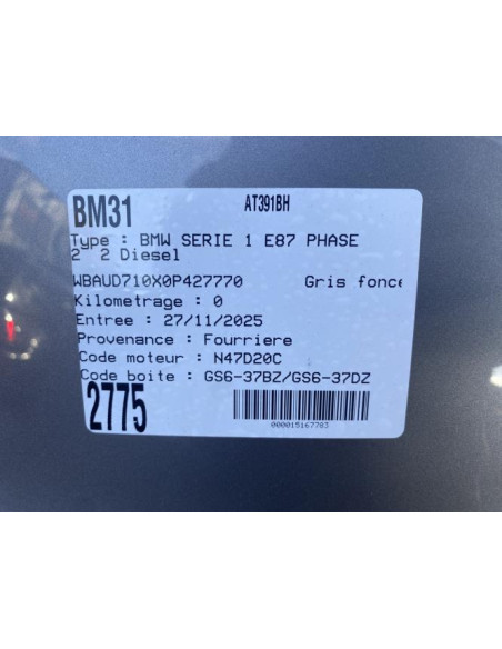 Batterie BMW SERIE 1 E87 PHASE 2 Diesel
