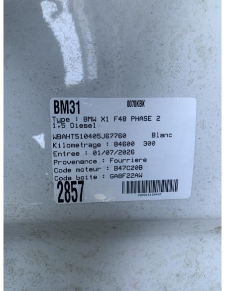 Cable ouverture capot BMW X1 F48 PHASE 2 Diesel