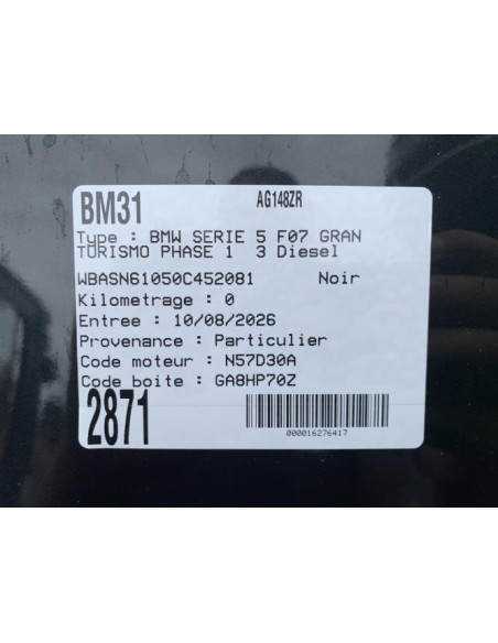 Pare choc avant BMW SERIE 5 F07 GRAN TURISMO PHASE 1 Diesel