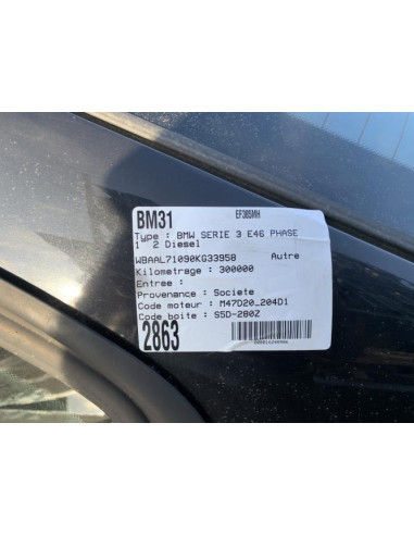 Moteur BMW SERIE 3 E46 PHASE 1 Diesel