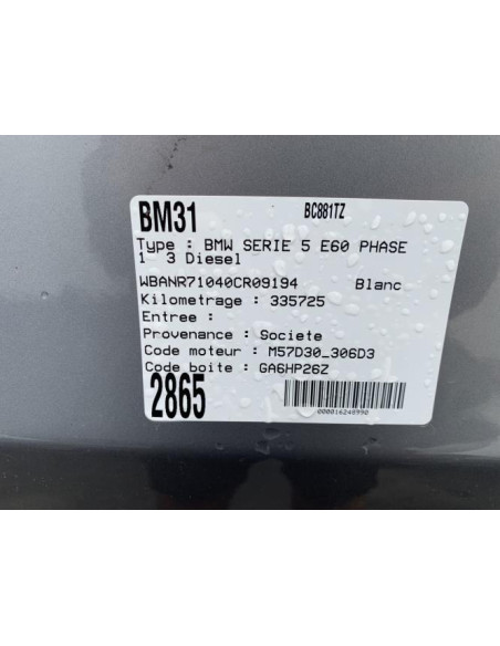 Moteur BMW SERIE 5 E60 PHASE 1 Diesel
