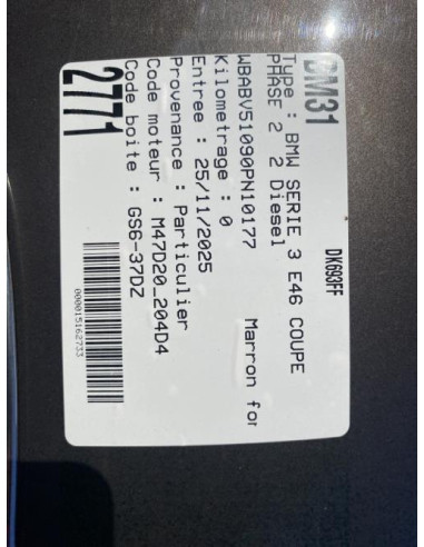 Capteur BMW SERIE 3 E46 COUPE PHASE 2 Diesel