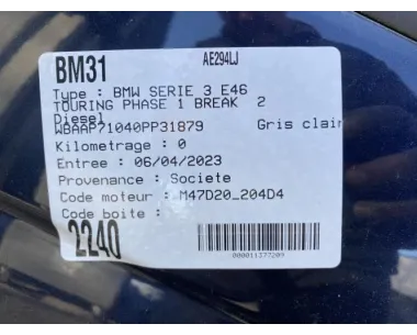 Console central (interieur plastique) BMW SERIE 3 E46 TOURING PHASE 2 BREAK Diesel