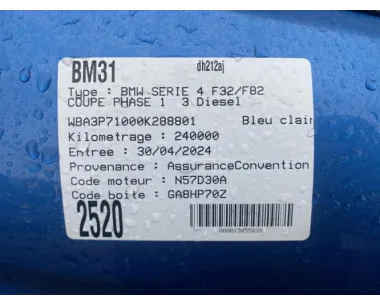 Sonde lambda BMW SERIE 4 F32/F82 COUPE PHASE 1 Diesel