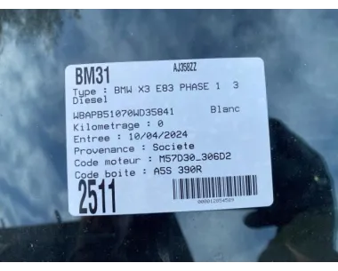 Collecteur d'echappement BMW X3 E83 PHASE 1 Diesel