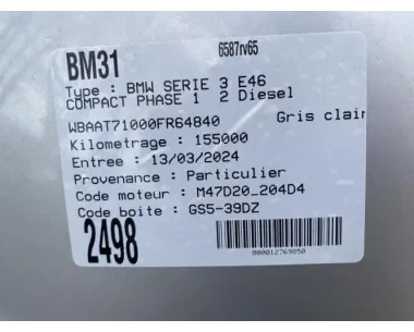 Levier frein à main BMW SERIE 3 E46 COMPACT PHASE 1 Diesel